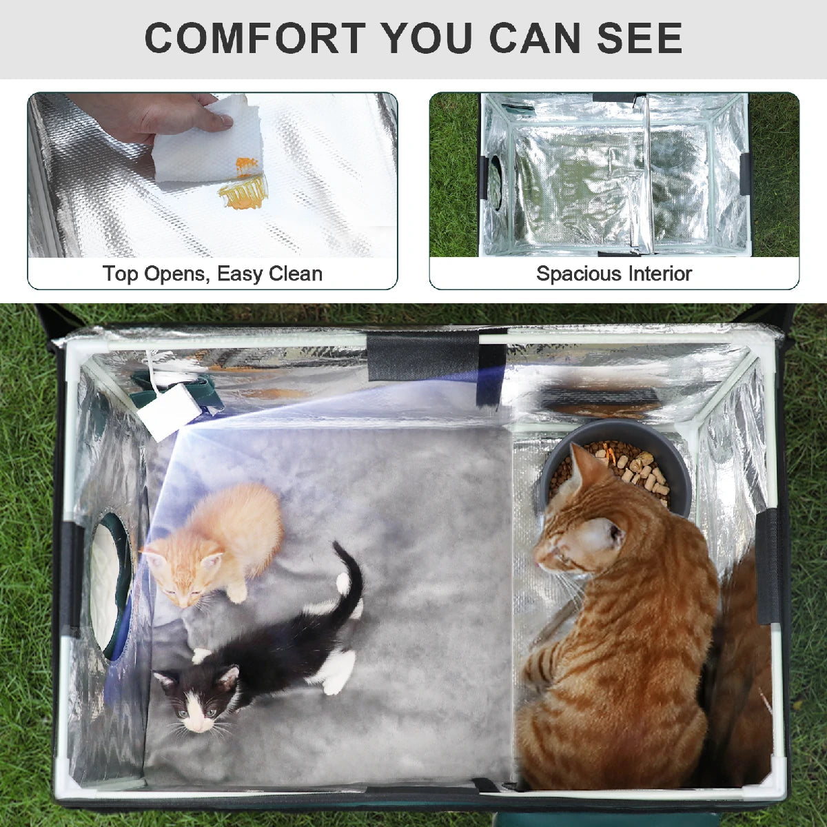 2025 Tall Classic Box Heated Cat House With Camera – Large