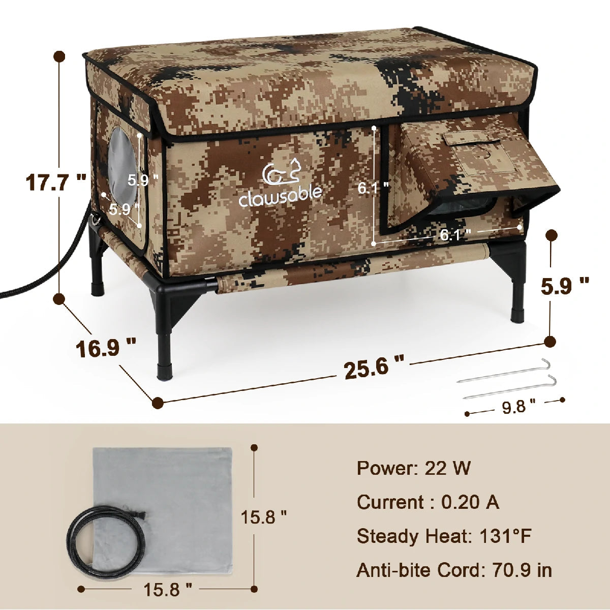 2025 Tall Classic Box Heated Cat House – Large